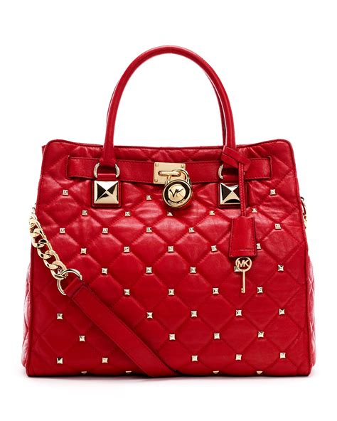 brown and red michael kors purse|Michael Kors pink studded purse.